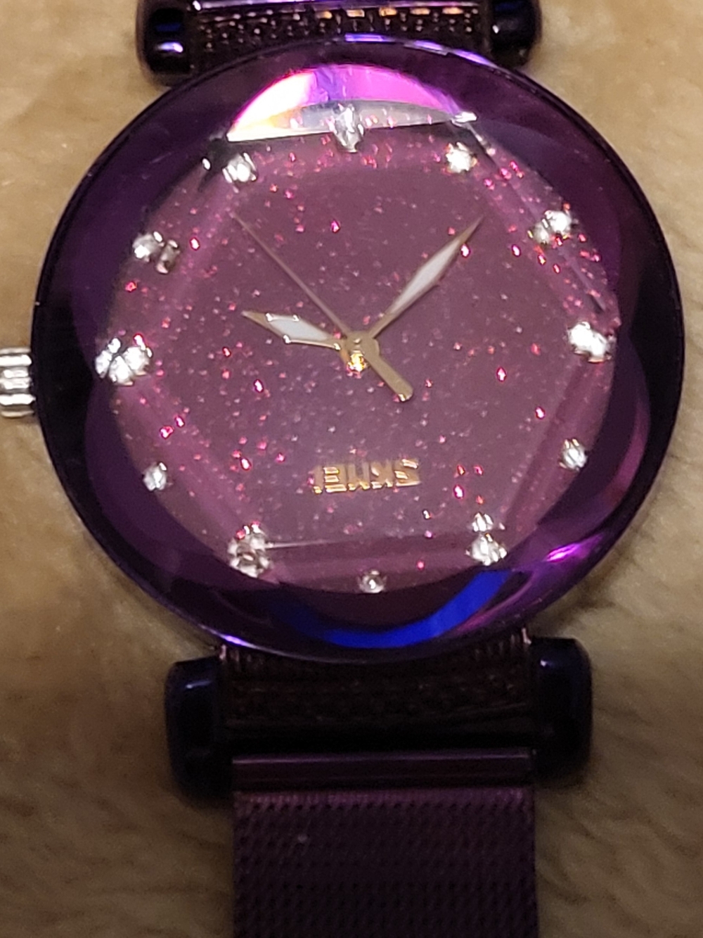 Shimmering Purple Crystal Dial Women's Watch